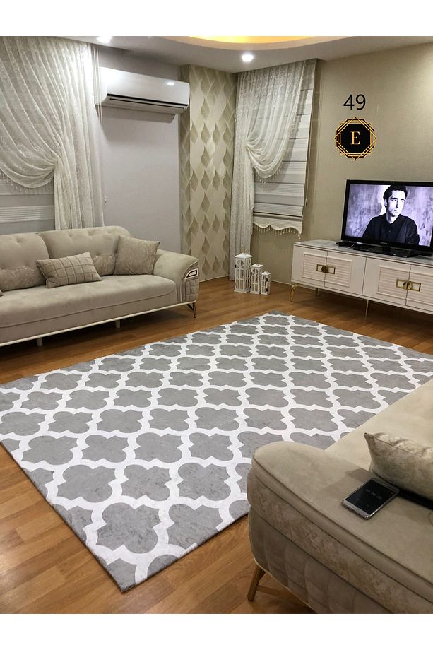 4m2 Halı Örtüsü - Süngersiz - Yıkanabilir - Pratik - Dekoratif Halı Örtüsü Modelleri - 1