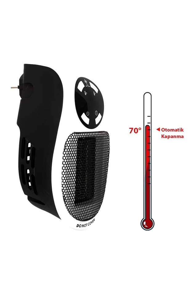 Zaman Ayarlı Kumandalı Priz Tipi Isıtıcı Mini Duvar Tipi Isıtıcı Fanlı 500w Duvar Sobası 220v - 5