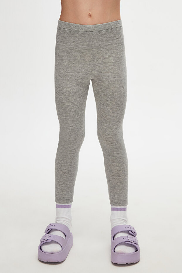 طماق الصيف الأساسية الرمادية للفتيات - 2