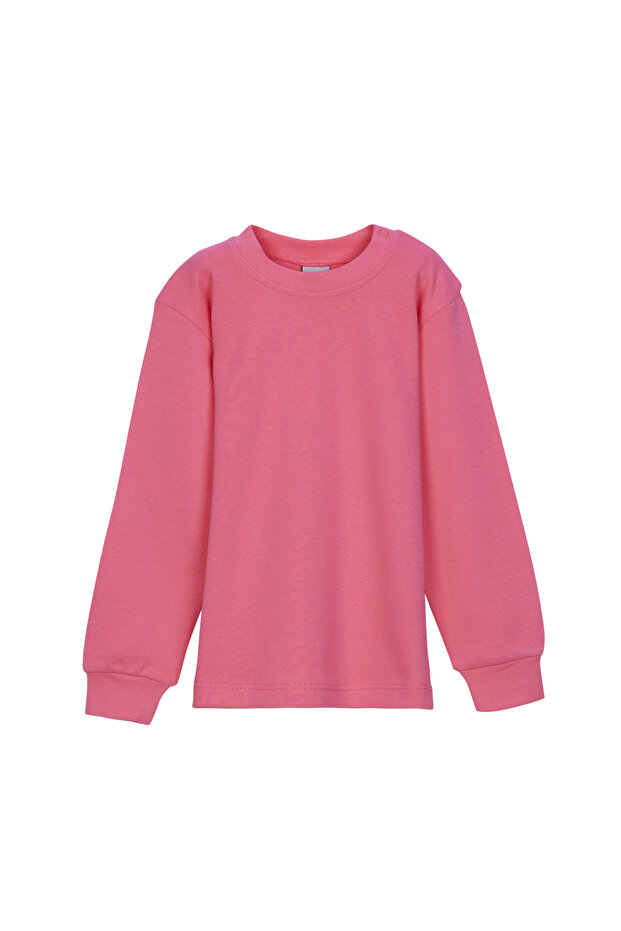 تي شيرت شتوي بأكمام طويلة ورقبة دائرية للفتيات من Candy Pink Basic