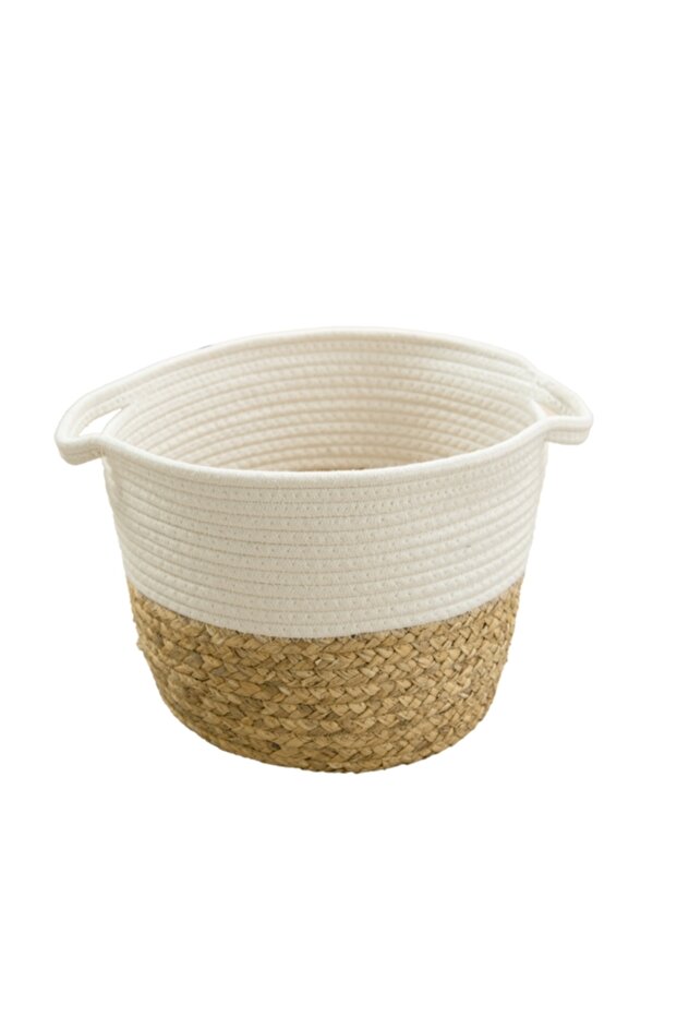 سلة تخزين خفيفة الوزن ومتينة من القش لتوفير المساحة - 3