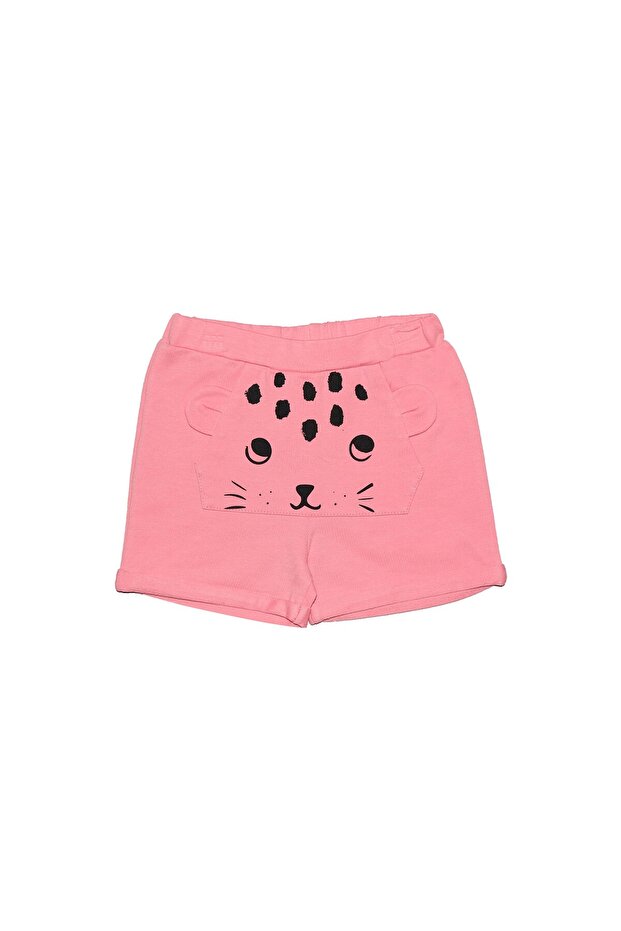 Salmon Kangaroo Pocket Girls' Shorts