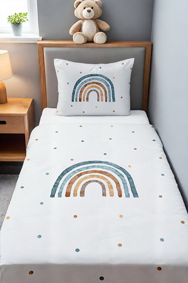 Blue Rainbow Patterned Pique Set - 2