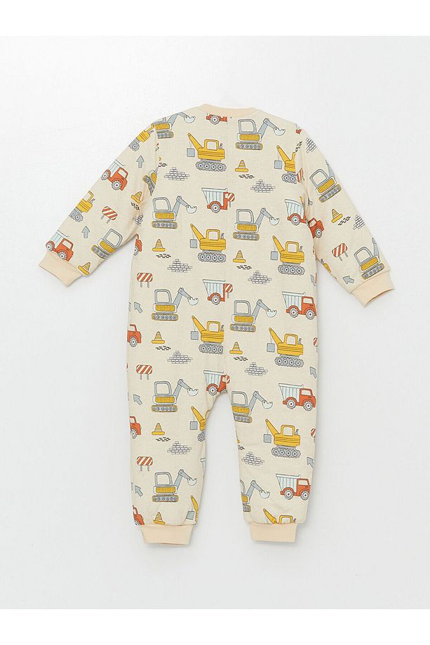 LCW baby Bej 2.5 Tog Bisiklet Yaka Baskılı Erkek Bebek Tulum - 2