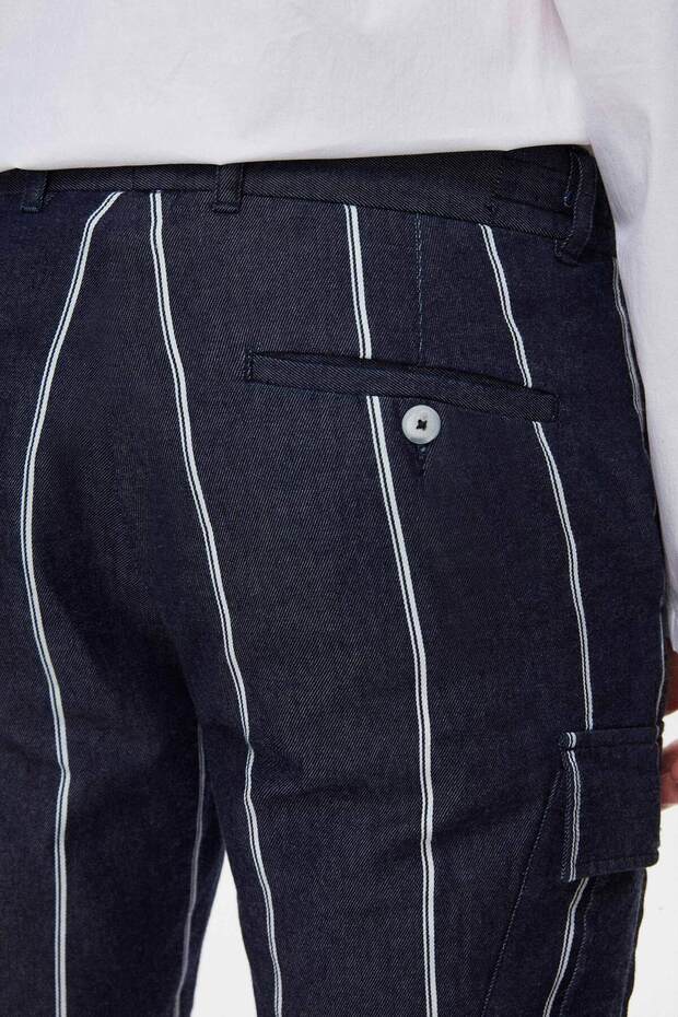 Slim Fit Indigo Şort - 5