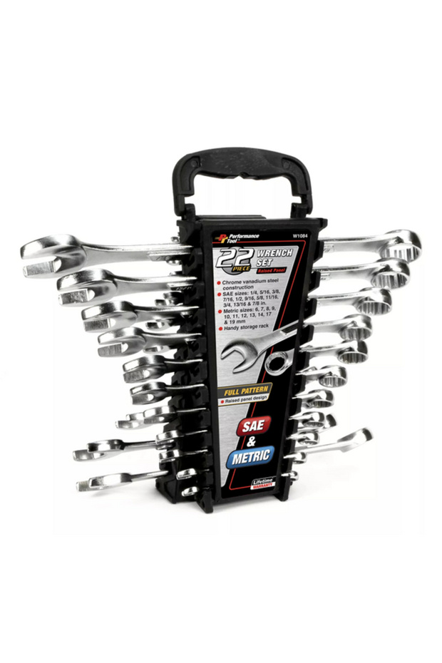 22-Piece 12-Point Metric and SAE Combination Wrench Set - 1
