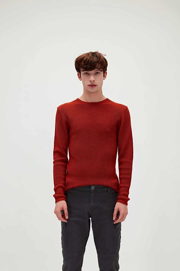 سويت شيرت Dapple Knit للرجال - 19.02.22.009 Brick