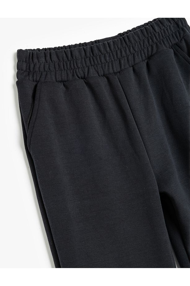 Basic Jogger Eşofman Altı Beli Lastikli Cepli Modal Kumaş - 3