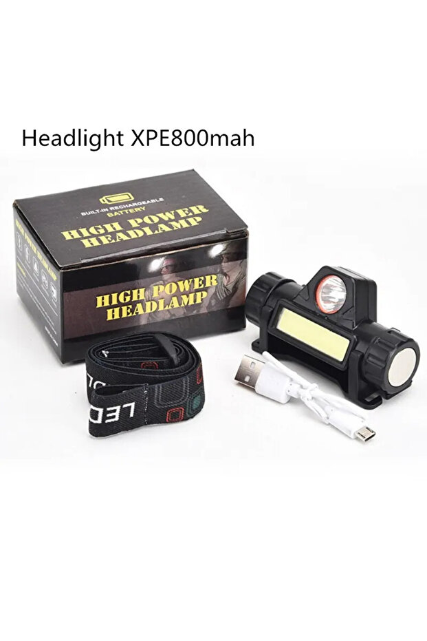 مصباح أمامي قابل لإعادة الشحن طراز 800 بتقنية COB LED ومنفذ USB، مزود بمغناطيس قوي، إضاءة قوية، فائق السطوع، مقاوم للماء