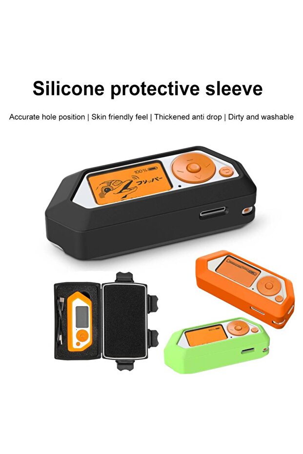For Flipper Zero 3-piece Set Silicone Case+Screen Protector+Hard Case Anti-Scratch  Protective Co... - 2