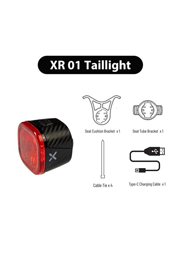 XR01 Brake Taillight XR01 Bicycle Rear Light Smart Auto Brake Sensing Tail Light LED Charg