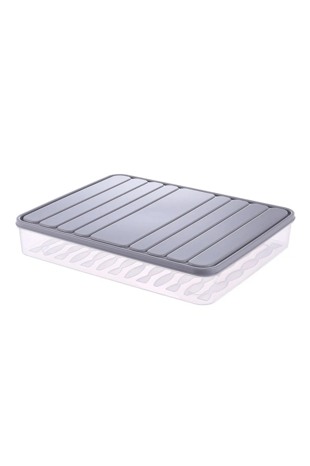 Freezer Dumpling Box Food Storage Container Stackable Food Saver Box with Lid Square Plastic Sing... - 1