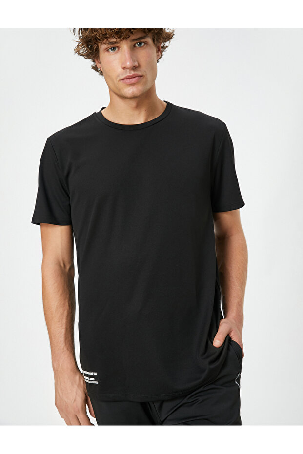 Crew Neck Short Sleeve Sports T-Shirt - Slogan Printed