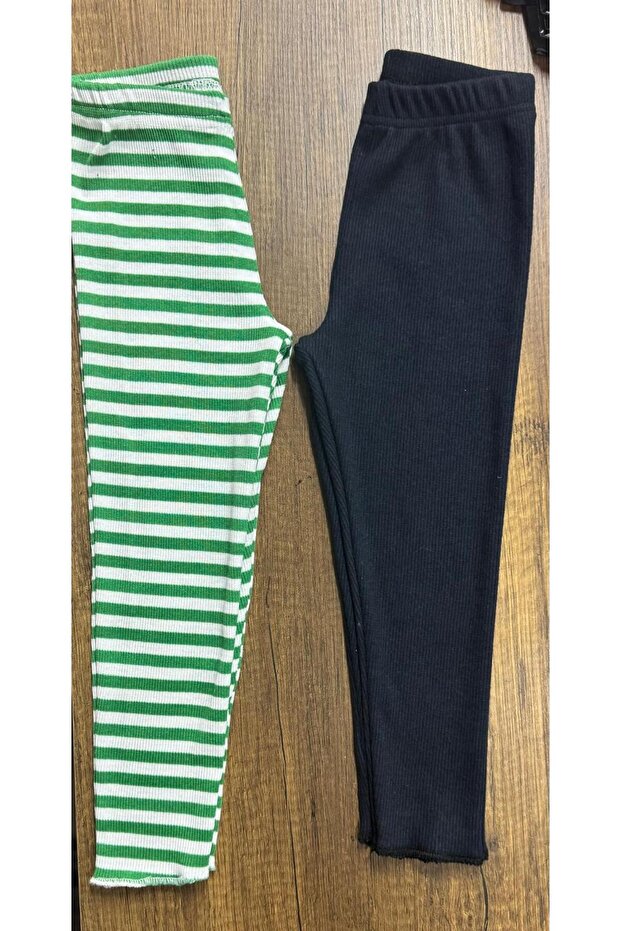 Ribbed Flexible 2-Piece Girls' and Boys' Tights with Single Bottom