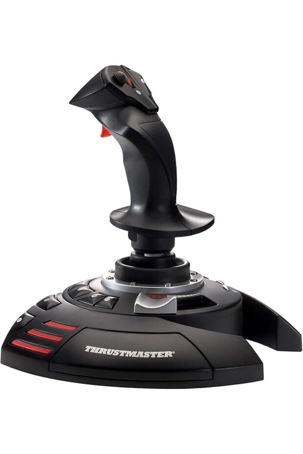 T.Flight Stick X: عصا تحكم مع دفة، وأزرار قابلة لإعادة البرمجة، وخانق، ومتوافقة مع الكمبيوتر الشخصي/USB - 1
