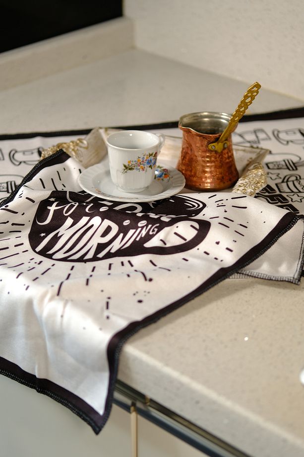 Coffe Desen Dijital Baskılı 2'li Set Mutfak Havlusu 40x60 / 30x50 - 3