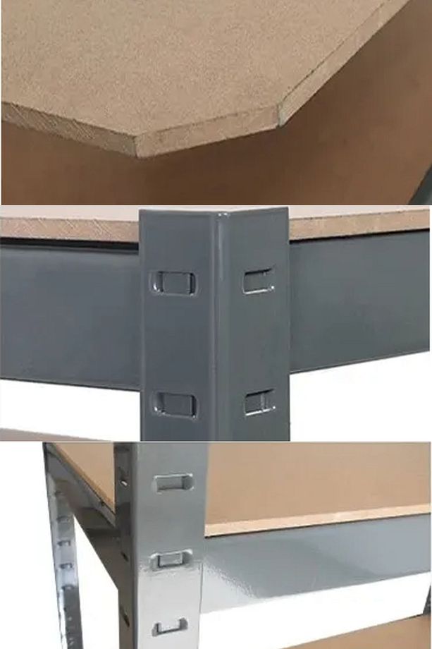 Ağır Yük Raf Sistemi Ofis Depo Rafı Aletsiz Kurulum 5 Raflı 176x75x35cm BD042 - 3