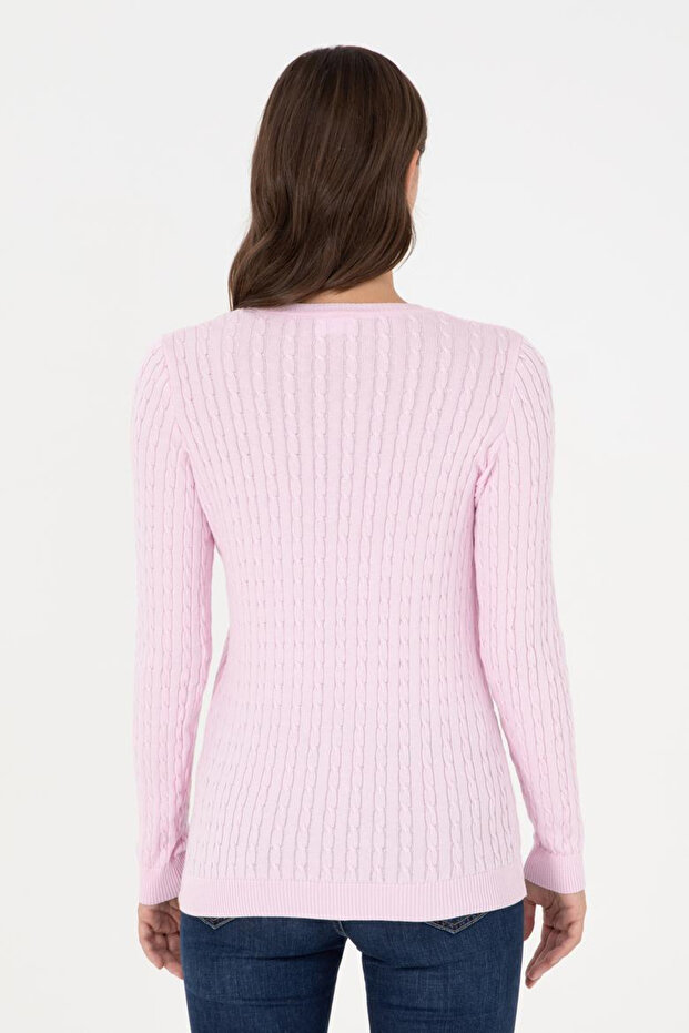 Kadın V Yaka Basic Kazak - 4