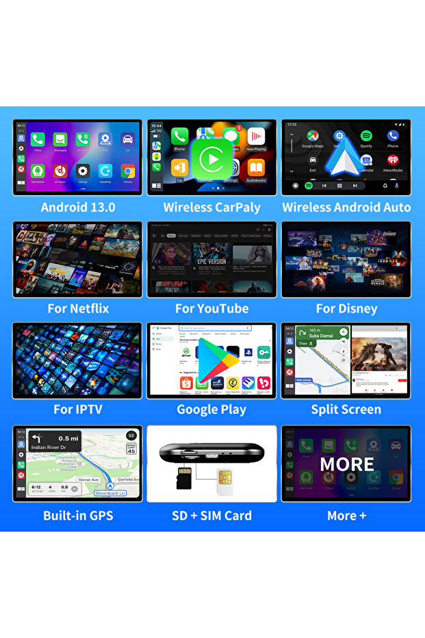 CarAiBOX New CarPlay Ai Box Qualcomm 6125 8-Core CPU Android 13.0 System Wireless CarPlay Android... - 3