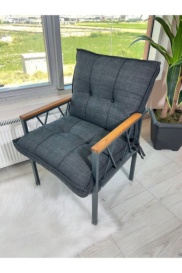 Miray Berjer Bahçe Takımı, Balkon Takımı, Balkon Bahçe Mobilyaları, Metal Çay Seti, Cafe Sandalye - 1