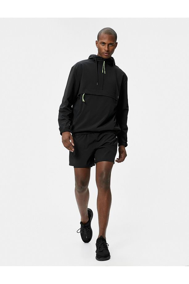 Taytlı Şort Kısa Yüksek Bel Slim Fit Cep Detaylı - 2