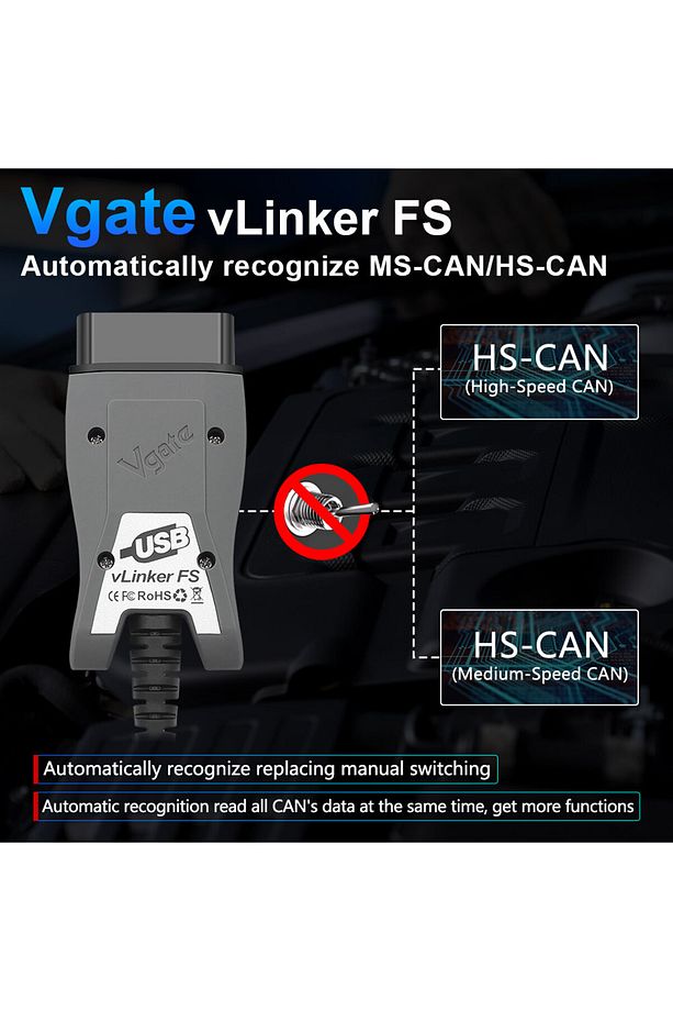 vLinker FS ELM327 Ford FORScan HS/MS-CAN ELM 327 OBD 2 OBD2 Araç Teşhis Tarayıcısı İntegral... - 5