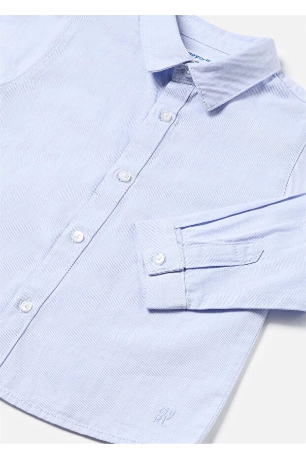 Erkek Bebek Basic Gömlek Mavi 124 - 2