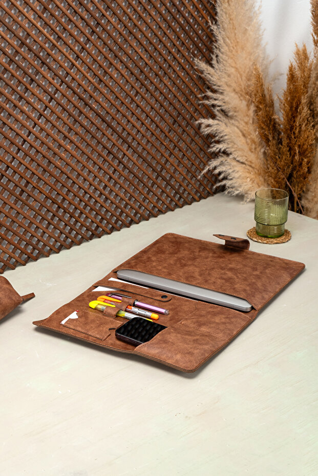 Pu Leather Laptop MacBook 13, 13.3, 13.6, 14 Inch M1 M2 M3 Laptop Pro Air Organizer Case Briefcase