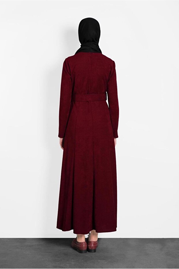 ŞÖNİL KADİFE ELBİSE 40287 - 4