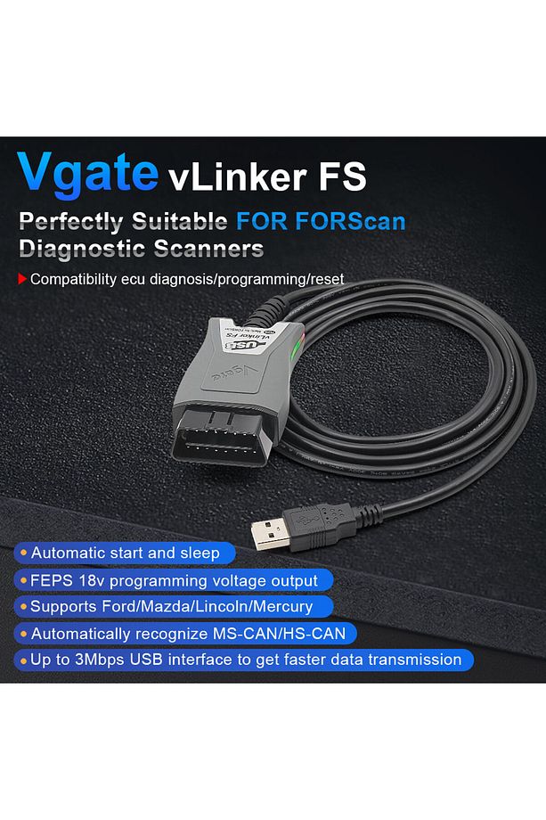 vLinker FS ELM327 Ford FORScan HS/MS-CAN ELM 327 OBD 2 OBD2 Araç Teşhis Tarayıcısı İntegral... - 3