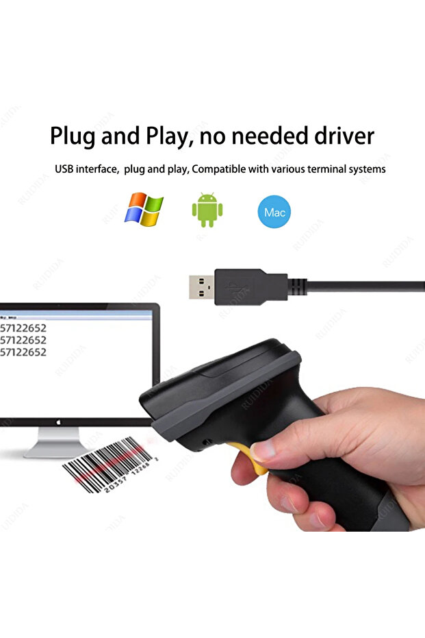 Scanner 2d Wireless with charging base qr Scanner Bluetooth Barcode Reader Code Bar Scanner Handh... - 4
