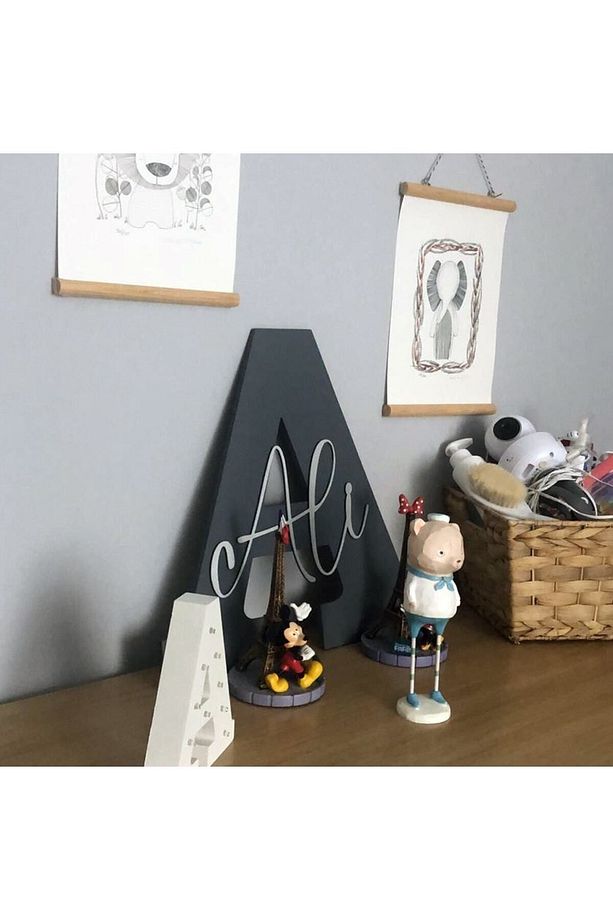 İsme Özel Bebek Ve Çocuk Odası Ahşap Harf Isimli Kapı Süsü Isimli Bebek Kapı Süsü - 5