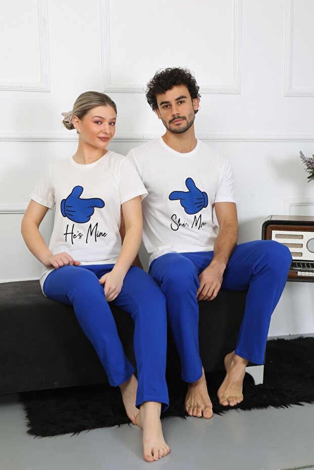 Men's Cotton Combed Cotton Lover Combination Pajama Set White 50129 Price is for Single Set