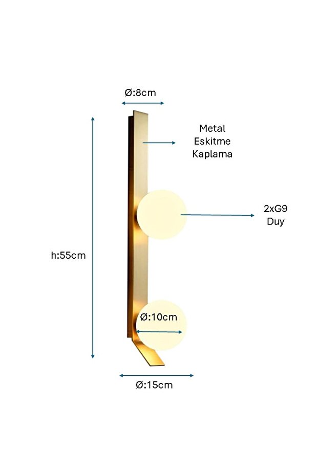 Eskitme Kaplamalı Modern Aplik Plc-1241-ap-2e - 3