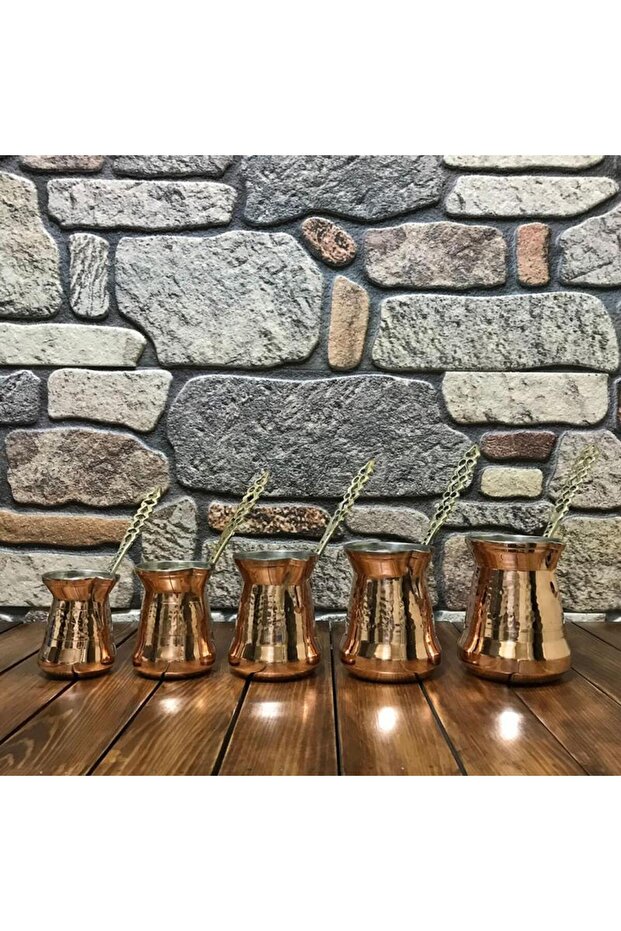 طقم إبريق قهوة نحاسي سميك من Sultan - 1