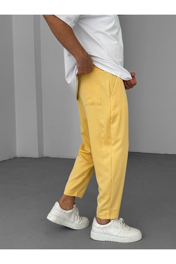 Sarı Bol Kesim Basic Pantolon BY-319 - 4