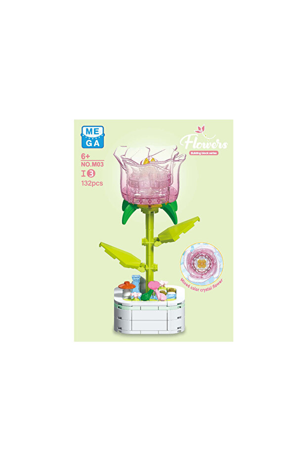 Kristal Çiçekler Yapı Blokları Gül - 2