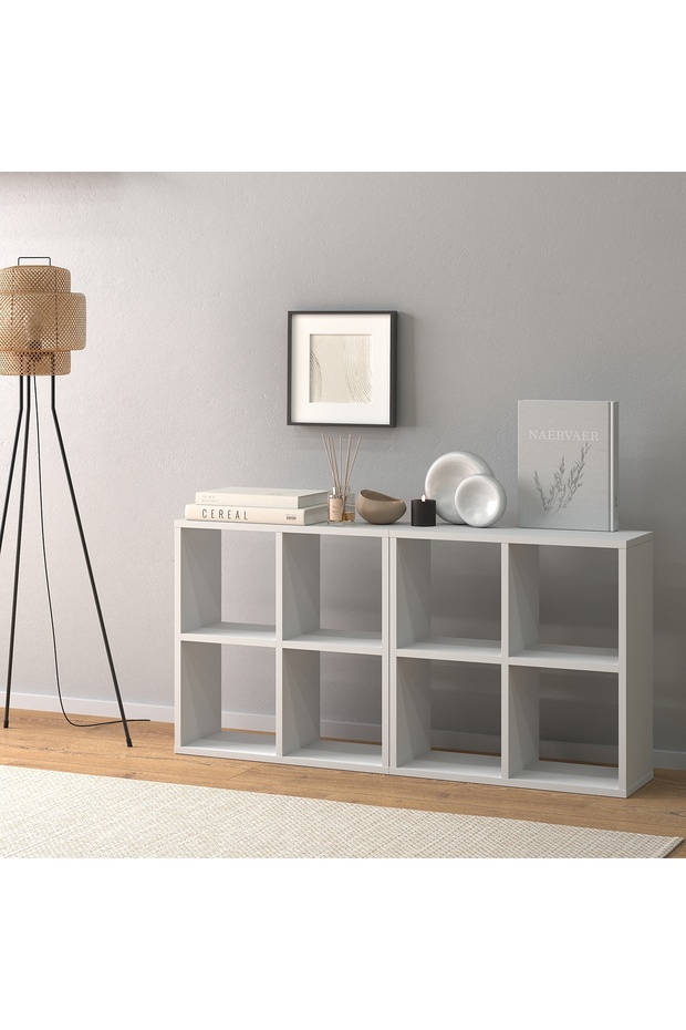 Cube Kitaplık Beyaz - 5