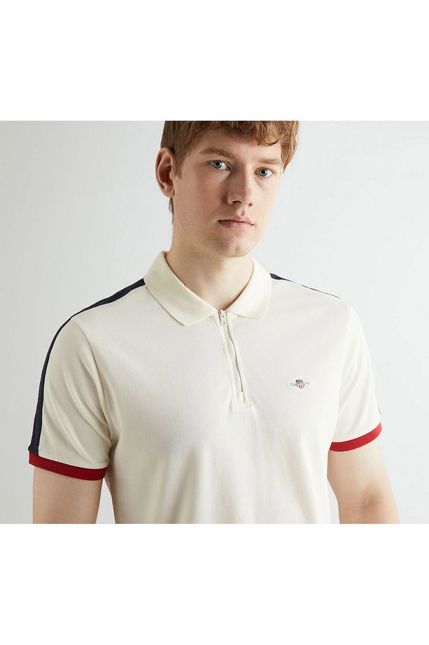 Erkek Krem Regular Fit Renk Bloklu Polo - 4