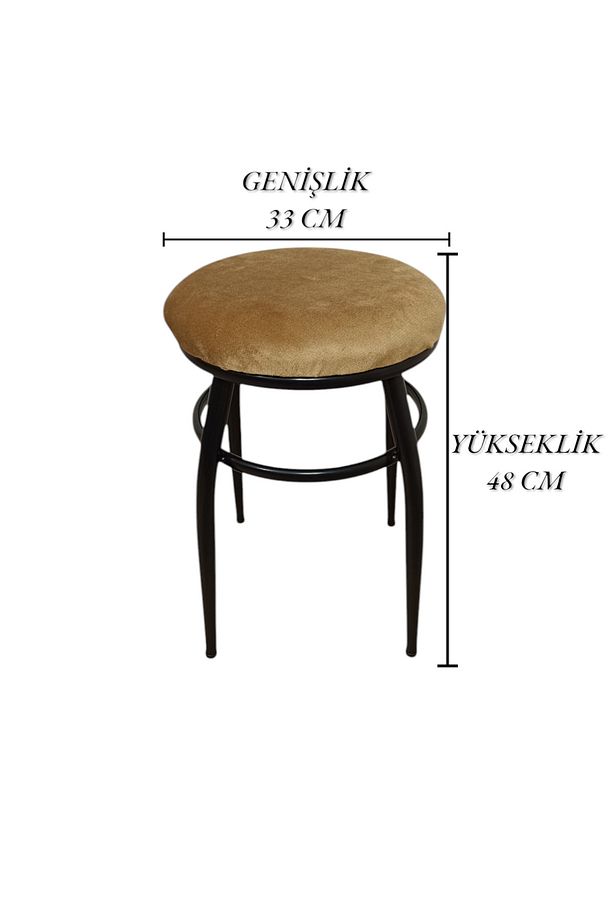 Tabure, Bar Taburesi, 2'li Tabure, Metal Ayaklı Tabure, Iç Içe Geçebilen Tabure, Ikili Tabure,kahve - 8