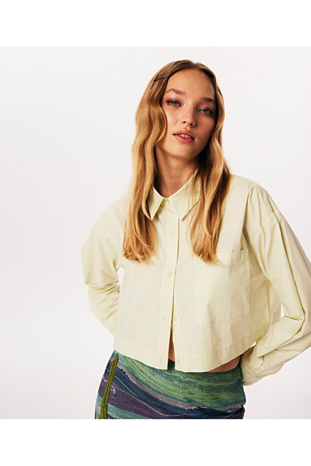 Cepli crop gömlek - 2