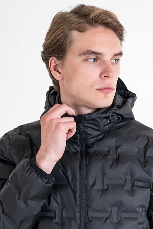 معطف أسود منتفخ - موديل 23k-1072 - 5