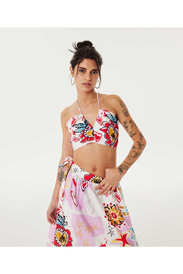 Pattern printed bustier - 2