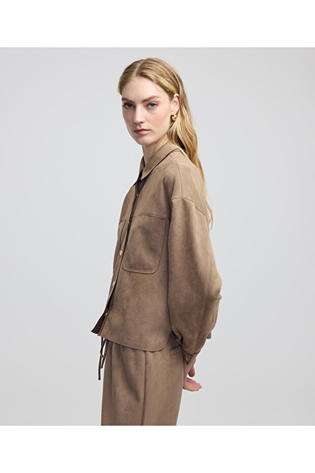 Süet dokulu ceket - 5