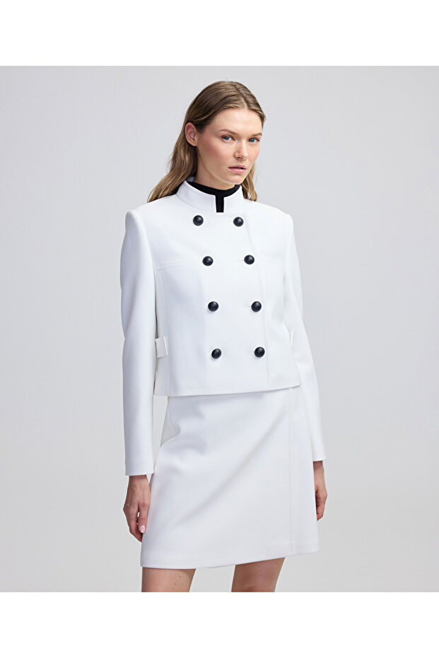 Kontrast düğmeli ceket - 1