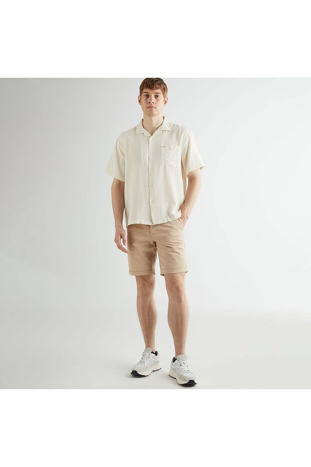 Erkek Bej Regular Fit Şort - 1