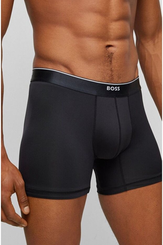 Regular Fit 3lü Erkek Boxer Siyah - 4