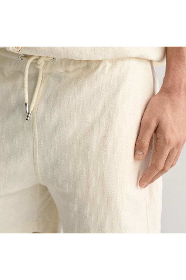 Erkek Krem Relaxed Fit Şort - 7