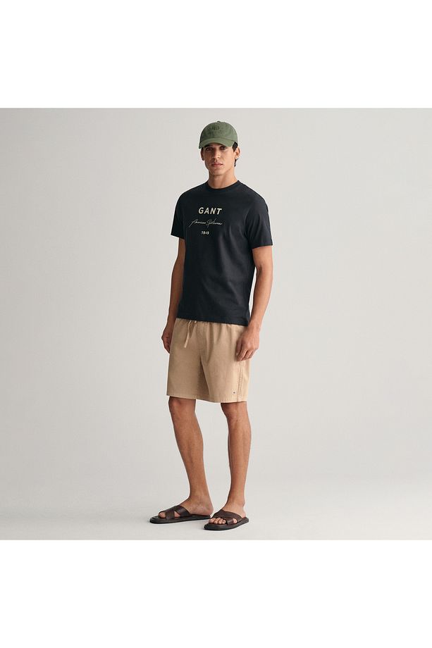 Erkek Bej Regular Fit Logolu Şort - 2