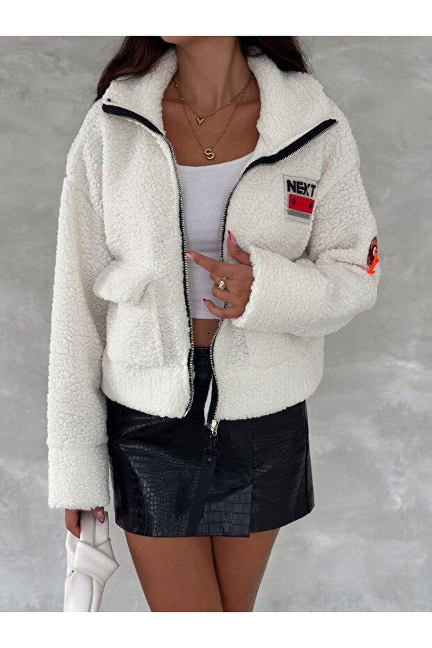 White Fur Long Jacket - Lined - 1